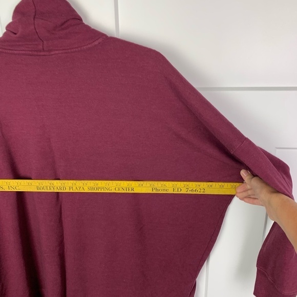 Victorias Secret PINK MEDIUM turtleneck tunic sweatshirt red purple oversized - Picture 4 of 6